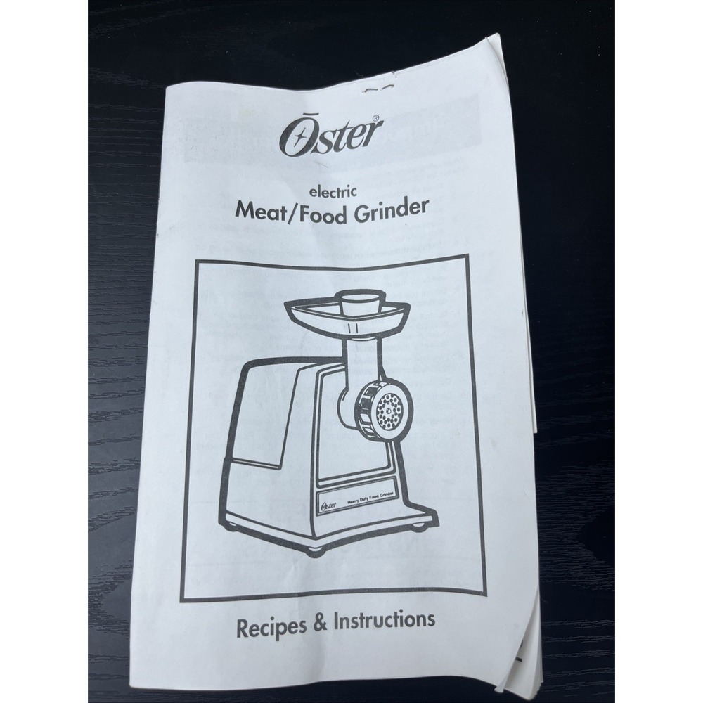 Oster Meat Grinder Instruction Manual Food Grinder Guide Replacement Manual